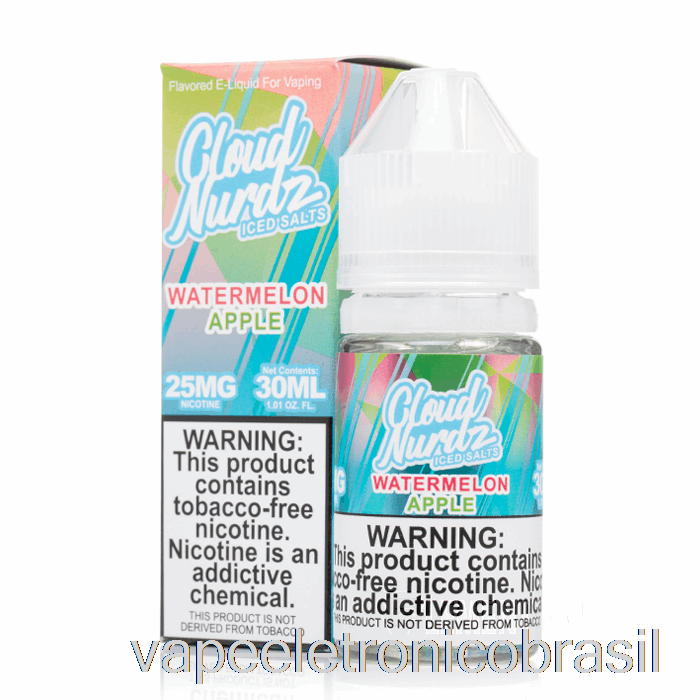 Vape Eletrônico Melancia Gelada Maçã - Nuvem Nurdz Sais - 30ml 25mg